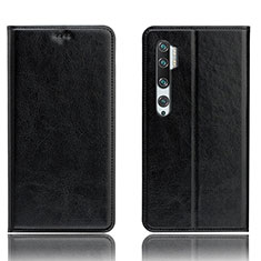 Leather Case Stands Flip Cover T12 Holder for Xiaomi Mi Note 10 Pro Black