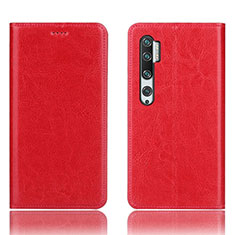 Leather Case Stands Flip Cover T12 Holder for Xiaomi Mi Note 10 Pro Red
