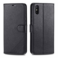 Leather Case Stands Flip Cover T12 Holder for Xiaomi Redmi 9AT Black