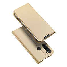 Leather Case Stands Flip Cover T12 Holder for Xiaomi Redmi Note 8 (2021) Gold
