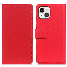 Leather Case Stands Flip Cover T14 Holder for Apple iPhone 13 Mini Red