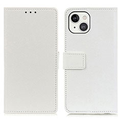 Leather Case Stands Flip Cover T14 Holder for Apple iPhone 13 Mini White