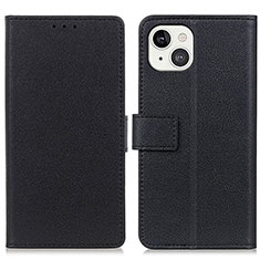 Leather Case Stands Flip Cover T14 Holder for Apple iPhone 14 Black