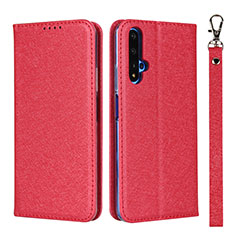 Leather Case Stands Flip Cover T14 Holder for Huawei Honor 20 Red