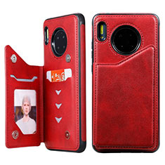 Leather Case Stands Flip Cover T14 Holder for Huawei Mate 30 5G Red