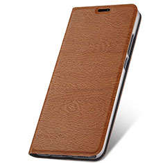 Leather Case Stands Flip Cover T14 Holder for Huawei Nova 5 Pro Brown
