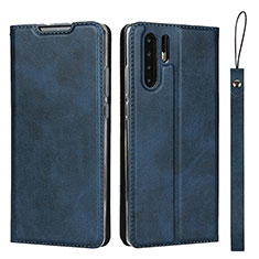 Leather Case Stands Flip Cover T14 Holder for Huawei P30 Pro Blue