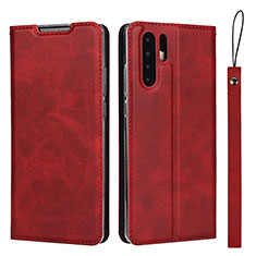 Leather Case Stands Flip Cover T14 Holder for Huawei P30 Pro New Edition Red