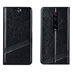 Leather Case Stands Flip Cover T14 Holder for Xiaomi Mi 9T Pro Black