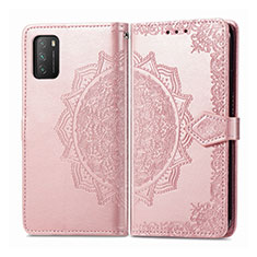 Leather Case Stands Flip Cover T14 Holder for Xiaomi Poco M3 Rose Gold