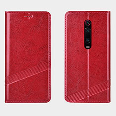 Leather Case Stands Flip Cover T14 Holder for Xiaomi Redmi K20 Pro Red