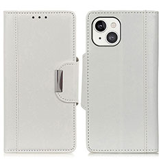 Leather Case Stands Flip Cover T15 Holder for Apple iPhone 13 Mini White