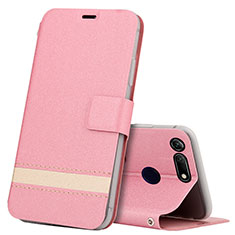 Leather Case Stands Flip Cover T15 Holder for Huawei Honor V20 Rose Gold