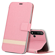 Leather Case Stands Flip Cover T15 Holder for Huawei Nova 5 Pink
