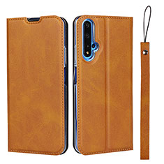 Leather Case Stands Flip Cover T15 Holder for Huawei Nova 5T Orange