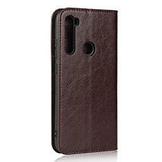 Leather Case Stands Flip Cover T15 Holder for Xiaomi Redmi Note 8 Brown