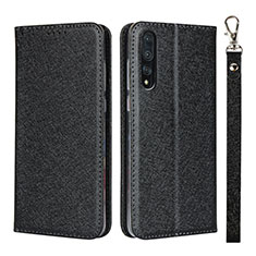 Leather Case Stands Flip Cover T16 Holder for Huawei P20 Pro Black