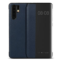 Leather Case Stands Flip Cover T16 Holder for Huawei P30 Pro Blue