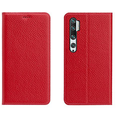 Leather Case Stands Flip Cover T16 Holder for Xiaomi Mi Note 10 Red