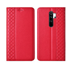Leather Case Stands Flip Cover T16 Holder for Xiaomi Redmi Note 8 Pro Red