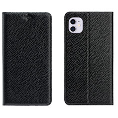 Leather Case Stands Flip Cover T17 Holder for Apple iPhone 11 Black