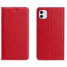 Leather Case Stands Flip Cover T17 Holder for Apple iPhone 11 Red