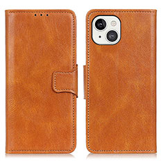 Leather Case Stands Flip Cover T17 Holder for Apple iPhone 13 Brown
