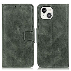 Leather Case Stands Flip Cover T17 Holder for Apple iPhone 13 Mini Green