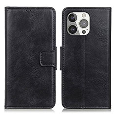 Leather Case Stands Flip Cover T17 Holder for Apple iPhone 13 Pro Max Black
