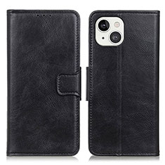 Leather Case Stands Flip Cover T17 Holder for Apple iPhone 14 Black