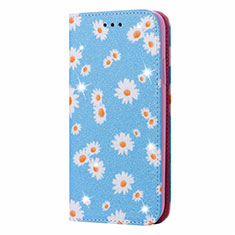 Leather Case Stands Flip Cover T17 Holder for Huawei P Smart (2020) Sky Blue