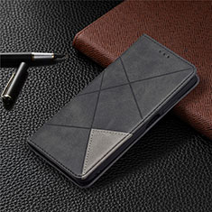 Leather Case Stands Flip Cover T17 Holder for Xiaomi Poco M3 Black