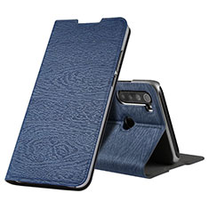 Leather Case Stands Flip Cover T17 Holder for Xiaomi Redmi Note 8 (2021) Blue
