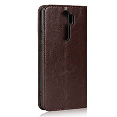 Leather Case Stands Flip Cover T17 Holder for Xiaomi Redmi Note 8 Pro Brown