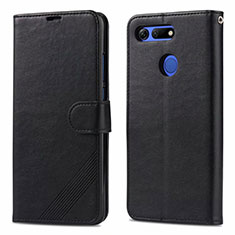 Leather Case Stands Flip Cover T18 Holder for Huawei Honor View 20 Black
