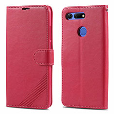 Leather Case Stands Flip Cover T18 Holder for Huawei Honor View 20 Hot Pink