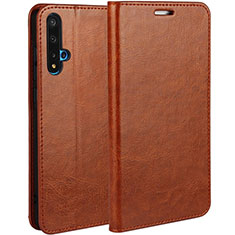 Leather Case Stands Flip Cover T18 Holder for Huawei Nova 5T Orange