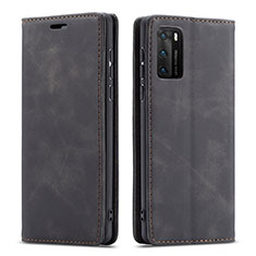 Leather Case Stands Flip Cover T18 Holder for Huawei P40 Black