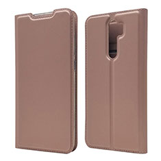Leather Case Stands Flip Cover T18 Holder for Xiaomi Redmi Note 8 Pro Rose Gold