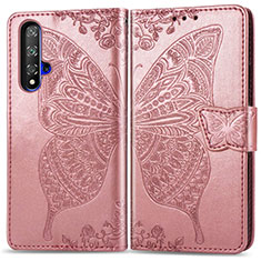 Leather Case Stands Flip Cover T19 Holder for Huawei Honor 20S Rose Gold