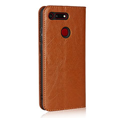 Leather Case Stands Flip Cover T19 Holder for Huawei Honor V20 Orange