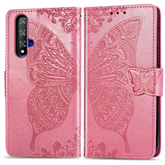 Leather Case Stands Flip Cover T19 Holder for Huawei Nova 5T Pink