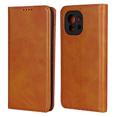 Leather Case Stands Flip Cover T20 Holder for Xiaomi Mi 11 5G Light Brown