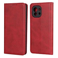 Leather Case Stands Flip Cover T20 Holder for Xiaomi Mi 11 Lite 5G NE Red