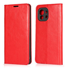 Leather Case Stands Flip Cover T21 Holder for Xiaomi Mi 11 Lite 4G Red
