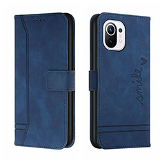 Leather Case Stands Flip Cover T22 Holder for Xiaomi Mi 11 Lite 5G Blue