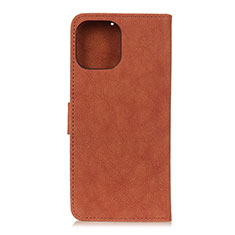Leather Case Stands Flip Cover T23 Holder for Xiaomi Mi 11 Lite 4G Brown