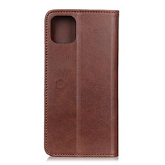 Leather Case Stands Flip Cover T24 Holder for Xiaomi Mi 11 Lite 5G Brown