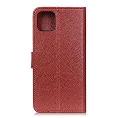 Leather Case Stands Flip Cover T25 Holder for Xiaomi Mi 11 Lite 4G Brown