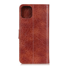 Leather Case Stands Flip Cover T26 Holder for Xiaomi Mi 11 Lite 4G Brown